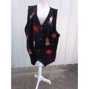 Christmas Vest Studio Collection Woman 20W Embroidered